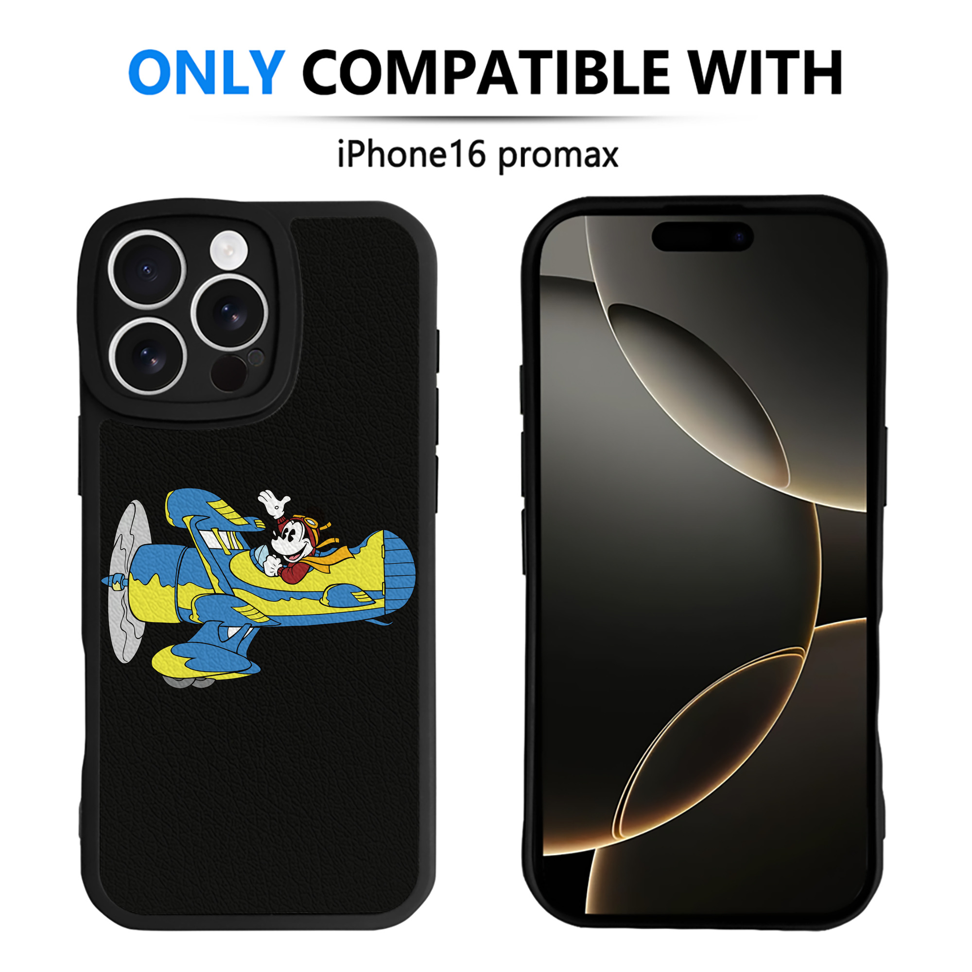 （画像用） ミッキーマウス Mickey Mouse 【iPhone 16シリーズ対応】シリコンスマホケース（レザー調） 材質：シリコン